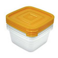 Миниатюра: Набор контейнеров пласт. 3*0,45л (119*119*85мм), для продуктов квадратные Унико цвет микс