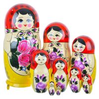 Миниатюра: Матрешка Хохлома традиционная 10-и кукольная 26*12,5см@
