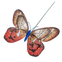 Миниатюра: Декор для сада (цветочного горшка) Бабочка на палке Н-129 дизайн микс @