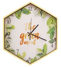 Миниатюра: Часы настенные 39см, шестиугольник Зеленое настроение