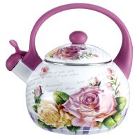Миниатюра: Чайник эм. 2,5л, пласт. ручка свисток индукция Чайная роза (6) @