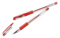 Миниатюра: Ручка гелевая ATTOMEX 5051308 Красная, 0,5мм, прозр.корпус с рез.держ.