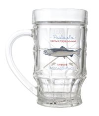 Миниатюра: Кружка для пива 500мл стекло Пинта На рыбалке (8)@