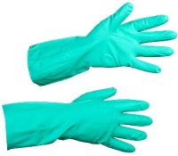 Миниатюра: Перчатки нитриловые размер XL RNF15 защита от кислот, щелочи, растворителей, химикатов, зеленые