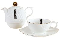 Миниатюра: Набор чайный 3пр (чашка 240мл, заварочный чайник 340мл) керамика Снежная королева