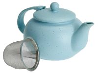 Миниатюра: Чайник заварочный керамика 600мл, нерж. фильтр голубой