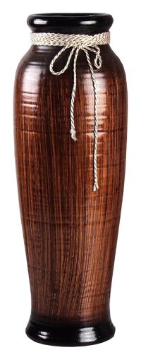 Миниатюра: Ваза напольная керамика 60см коричневая со шнурком