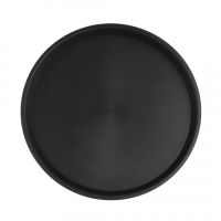 Миниатюра: Поднос пласт. 410мм, круглый прорезиненный (антискользящий) черный
