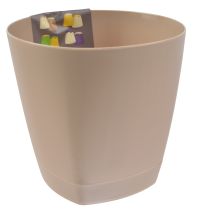 Миниатюра: Горшок для цветов пласт. 1,35л (140*140*130мм), прикорн.полив INGREEN Amsterdam молоч шоколад(10)@