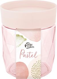 Миниатюра: Банка для сыпучих продуктов пласт. 0,5л, Plast Team Pastel персиковая карамель (12)