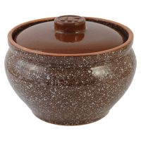 Миниатюра: Горшок для запекания (жаркого) керамика 1,0л Традиционный мрамор коричневый (8)