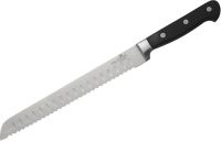 Миниатюра: Нож кухонный нерж. 22,5см (для хлеба), пласт. черная ручка (клепаная) Luxstahl Profi@