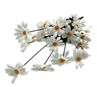 Миниатюра: Цветы искусственные Букет Ромашка 7шт 47см пластик белый  WF-2181 @