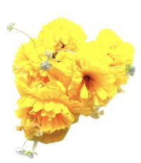 Миниатюра: Цветы искусственные Букет Гибискус 5гол. 50см махровый желтый BUK2-49@