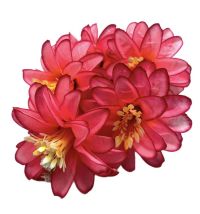 Миниатюра: Цветы искусственные Букет Георгин 5шт 50см розовый+борд.край BUK2-1@