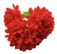 Миниатюра: Цветы искусственные Букет MAXI Хризантема 3гол. 65см красная d-20см BUK-3-55@