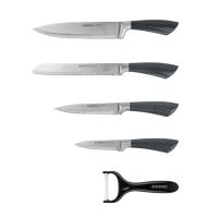 Миниатюра: Набор ножей нерж. 5пр (4 ножа и овощечистка), нерж. ручки под карбон HERZOG