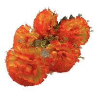 Миниатюра: Цветы искусственные Букет Гвоздика 5шт 50см оранжевый+желтый BUK2-57  @
