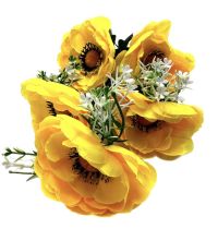 Миниатюра: Цветы искусственные Букет Мак 5шт 48см желтый BUK2-52  @