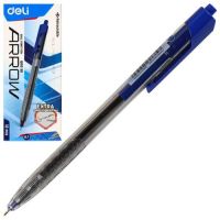 Миниатюра: Ручка авт. шар. DELI Arrow EQ01330 (1137695) синяя,0,7мм,прозр.синий корп.