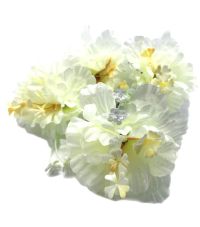 Миниатюра: Цветы искусственные Букет Гибискус 5гол. 50см махровый белый BUK2-49@