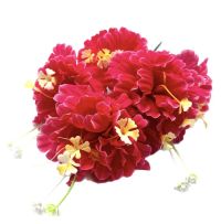 Миниатюра: Цветы искусственные Букет Гибискус 5гол. 50см махровый пурпурный BUK2-49@