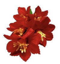 Миниатюра: Цветы искусственные Букет Камелия 5гол. 32см красныйй BUK2-33@