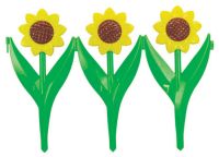Миниатюра: Ограждение садовое (для газона) пласт., НАБОР 6 секций (1 секция 45*30см) Подсолнухи