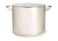Миниатюра: Кастрюля (котел) нерж. 40л (39,6см) h34см, сварная, нерж. крышка и ручки АМЕТ Профи