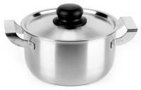 Миниатюра: Кастрюля нерж. 1,5л (16см), нерж. крышка и ручки Дачная серая матовая
