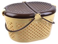 Миниатюра: Корзина для пикника пласт. 460*390*263мм, крышка с защелками, пласт. ручки, цвет микс