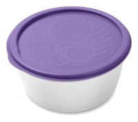 Миниатюра: Контейнер пласт. 0,3л (103*103*50мм), круглый №1 цвет микс (36)
