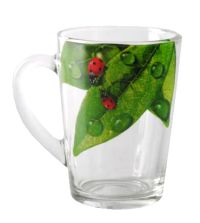 Миниатюра: Кружка для чая 300мл Живая природа Зеленый лист стекло