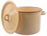 Миниатюра: Кастрюля эм. 3,5л, эм. крышка с петлей, цилиндр палевая