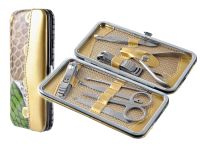 Миниатюра: Маникюрный набор А16120 8пр щипчики,ножницы,пинцет, заусеничница,пилочки в футляре