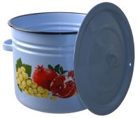 Миниатюра: Бак эм. 20л, эм. крышка с петлей, деколь микс, серо-голубой (1)