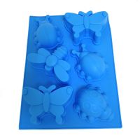 Миниатюра: Форма для выпечки силикон, 6 ячеек, Насекомые