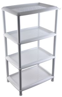Миниатюра: Этажерка пласт. 4-х секционная (440*310*769мм), универсальная Джета светло-серая