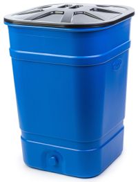 Миниатюра: Бочка-бак пласт. 250л (655*655*906мм), с крышкой, квадратная, заглушенное отверстие для крана, микс