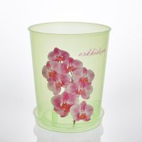 Миниатюра: Горшок для орхидеи 1,2л с подставкой  Декор зеленый прозрачный