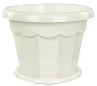 Миниатюра: Горшок для цветов пласт. 7л (280*280*220мм), с поддоном Гармония белый