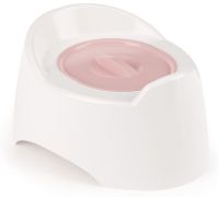 Миниатюра: Горшок детский пласт. 282*200*145мм, пласт. крышка Малышка бело-розовый
