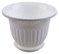 Миниатюра: Горшок для цветов пласт. 1,5л (175*175*130мм), с поддоном Лозанна белый