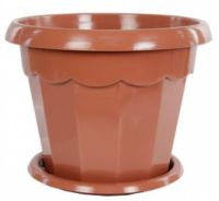 Миниатюра: Горшок для цветов пласт. 7л (280*280*220мм), с поддоном Гармония коричневый