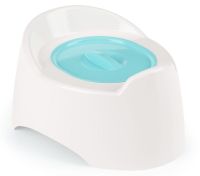 Миниатюра: Горшок детский пласт. 282*200*145мм, пласт. крышка Малышок бело-голубой