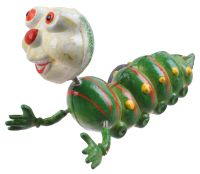 Миниатюра: Магнит с пружинкой гусеничка средний@