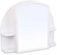 Миниатюра: Шкафчик зеркальный для ванной комнаты пласт. 508*424*123мм, ОРИОН белый мрамор