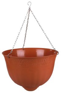 Миниатюра: Кашпо пласт. 10л (330*330*620мм), подвесное на цепочках Венеция коричневое