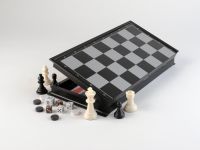 Миниатюра: Набор игр 3в1 (магнитные шашки; шахматы; нарды) мет. и пласт. 32*32см