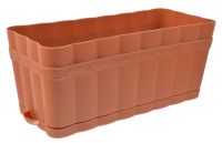 Миниатюра: Ящик для рассады и цветов пласт. 6л, с поддоном Изюминка коричневый (24)